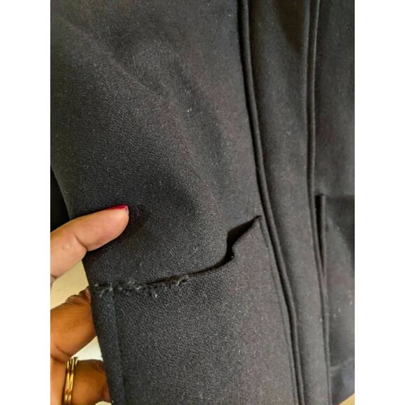 Mackage Moto Coat Jacket Women's Size XS Black Wool Leather Winter Quilted Chic - Picture 12 of 16